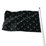 Black Cheshire Cat Pattern Print Flag
