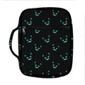 Black Cheshire Cat Pattern Print Front Pocket Bible Bag