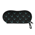 Black Cheshire Cat Pattern Print Glasses Case