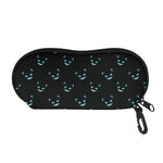 Black Cheshire Cat Pattern Print Glasses Case