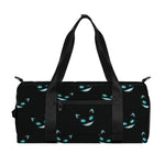 Black Cheshire Cat Pattern Print Gym Bag