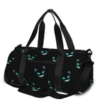 Black Cheshire Cat Pattern Print Gym Bag