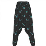 Black Cheshire Cat Pattern Print Hammer Pants