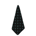 Black Cheshire Cat Pattern Print Hand Towel