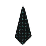 Black Cheshire Cat Pattern Print Hand Towel