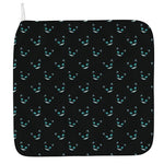 Black Cheshire Cat Pattern Print Hand Towel