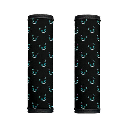 Black Cheshire Cat Pattern Print Handle Covers