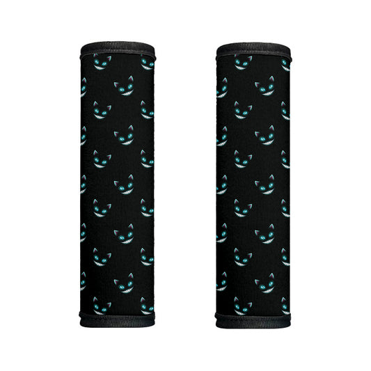 Black Cheshire Cat Pattern Print Handle Covers