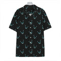 Black Cheshire Cat Pattern Print Hawaiian Shirt