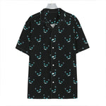 Black Cheshire Cat Pattern Print Hawaiian Shirt