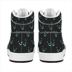 Black Cheshire Cat Pattern Print High Top Leather Sneakers