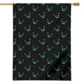 Black Cheshire Cat Pattern Print House Flag
