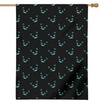 Black Cheshire Cat Pattern Print House Flag