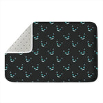 Black Cheshire Cat Pattern Print Indoor Door Mat
