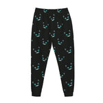 Black Cheshire Cat Pattern Print Jogger Pants