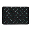 Black Cheshire Cat Pattern Print Kitchen Mat