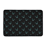 Black Cheshire Cat Pattern Print Kitchen Mat