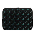 Black Cheshire Cat Pattern Print Laptop Sleeve