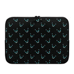 Black Cheshire Cat Pattern Print Laptop Sleeve