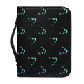 Black Cheshire Cat Pattern Print Leather Bible Cover