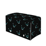 Black Cheshire Cat Pattern Print Leather Tissue Box Cover