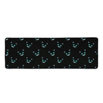 Black Cheshire Cat Pattern Print Long Kitchen Mat