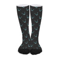 Black Cheshire Cat Pattern Print Long Socks