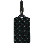 Black Cheshire Cat Pattern Print Luggage Tag