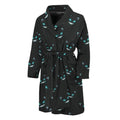 Black Cheshire Cat Pattern Print Men's Bathrobe