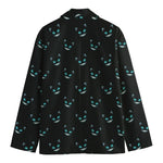 Black Cheshire Cat Pattern Print Men's Blazer