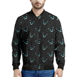 Black Cheshire Cat Pattern Print Men's Bomber Jacket