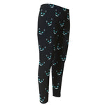 Black Cheshire Cat Pattern Print Men's Compression Pants