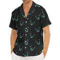 Black Cheshire Cat Pattern Print Men's Deep V-Neck Shirt