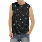 Black Cheshire Cat Pattern Print Men's Fitness Tank Top