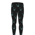 Black Cheshire Cat Pattern Print Men's Leggings