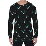Black Cheshire Cat Pattern Print Men's Long Sleeve T-Shirt