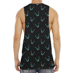 Black Cheshire Cat Pattern Print Men's Muscle Tank Top