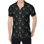 Black Cheshire Cat Pattern Print Men's Shirt