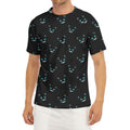Black Cheshire Cat Pattern Print Men's Short Sleeve Rash Guard