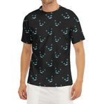 Black Cheshire Cat Pattern Print Men's Short Sleeve Rash Guard