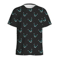 Black Cheshire Cat Pattern Print Men's Athletic T-Shirt