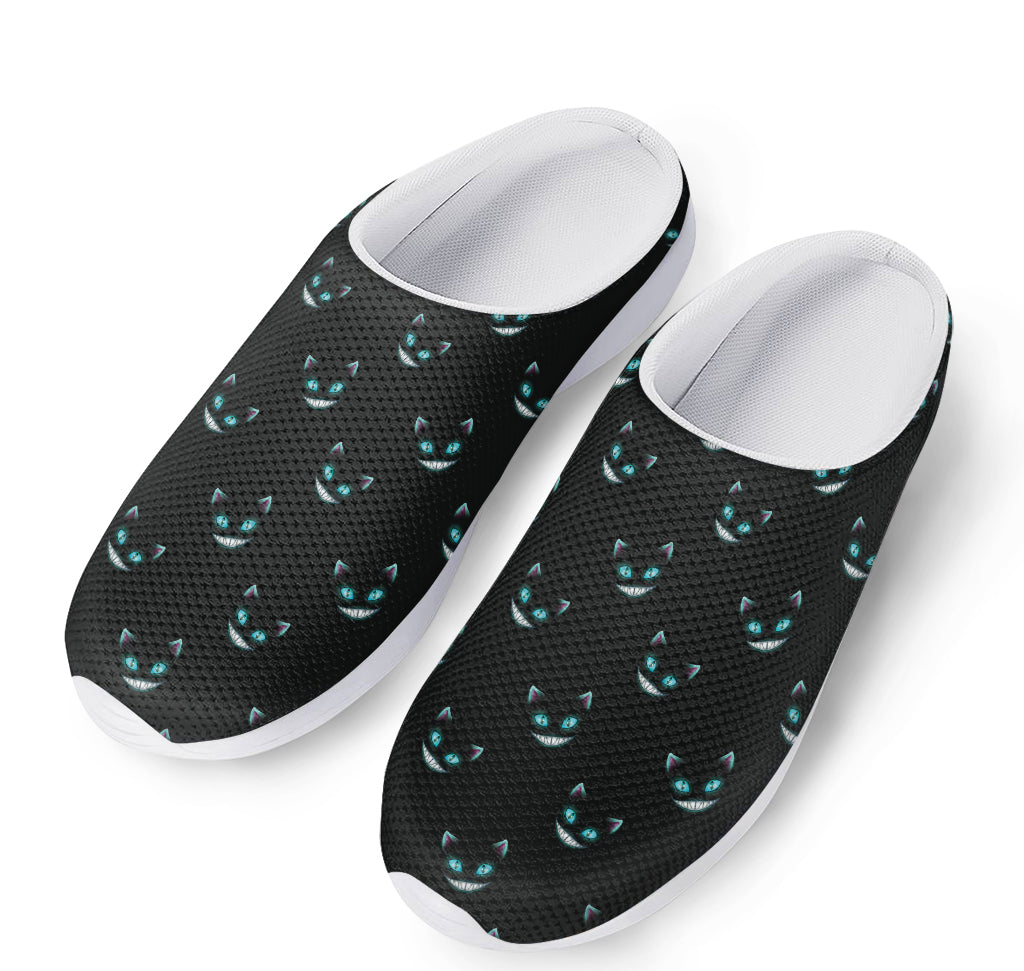 Black Cheshire Cat Pattern Print Mesh Casual Shoes