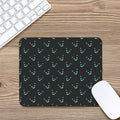 Black Cheshire Cat Pattern Print Mouse Pad