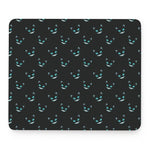 Black Cheshire Cat Pattern Print Mouse Pad