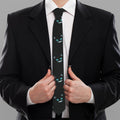 Black Cheshire Cat Pattern Print Necktie