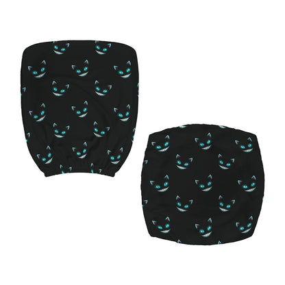 Black Cheshire Cat Pattern Print Office Chair Cover