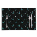 Black Cheshire Cat Pattern Print Placemat