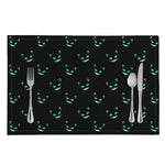 Black Cheshire Cat Pattern Print Placemat