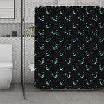 Black Cheshire Cat Pattern Print Polyester Shower Curtain