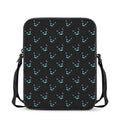 Black Cheshire Cat Pattern Print Rectangular Crossbody Bag